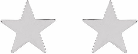 Sterling Silver 6.2 mm Star Friction Post & Back Earrings