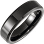 Black Ceramic 6 mm Beveled-Edge Comfort-Fit Band Size 7