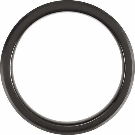 Black Ceramic 6 mm Beveled-Edge Comfort-Fit Band Size 7
