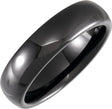 Black Ceramic 6 mm Comfort-Fit Half Round Band Size 7