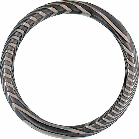 Damascus Steel 6 mm Comfort-Fit Half Round Band Size 7
