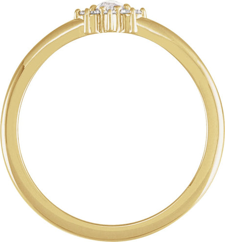 14K Yellow 1/6 CTW Rose-Cut Natural Diamond & Faceted Natural Diamond Halo-Style Ring