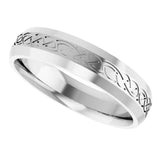 Sterling Silver 5 mm Beveled-Edge Celtic-Inspired Comfort-Fit Flat Band Size 10