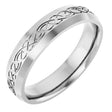 Sterling Silver 5 mm Beveled-Edge Celtic-Inspired Comfort-Fit Flat Band Size 10