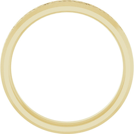 10K Yellow Gold 5 mm Beveled-Edge Celtic-Inspired Comfort-Fit Flat Band Size 10