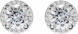 14K White 1/2 CTW Natural Diamond Halo-Style Earrings