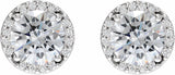 14K White 1/2 CTW Natural Diamond Halo-Style Earrings
