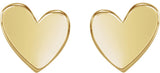 14K Yellow Gold 6 mm Asymmetrical Heart Earrings