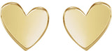 14K Yellow 6 mm Asymmetrical Heart Earrings