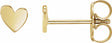 14K Yellow Gold 4 mm Asymmetrical Heart Earrings