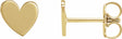 14K Yellow Gold 6 mm Asymmetrical Heart Earrings