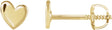 14K Yellow Gold 4 mm Asymmetrical Heart Earrings