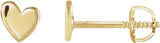 14K Yellow Gold 4 mm Asymmetrical Heart Earrings
