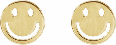 14K Yellow 6 mm Smiley Face Friction Earrings