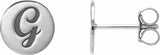 14K White Gold 8 mm Engravable Disc Earrings
