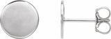 14K White Gold 8 mm Engravable Disc Earrings