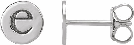 18K White Gold 6.3 mm Engravable Disc Earrings