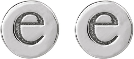 18K White Gold 6.3 mm Engravable Disc Earrings
