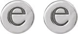 14K White Gold 6.3 mm Engravable Disc Earrings