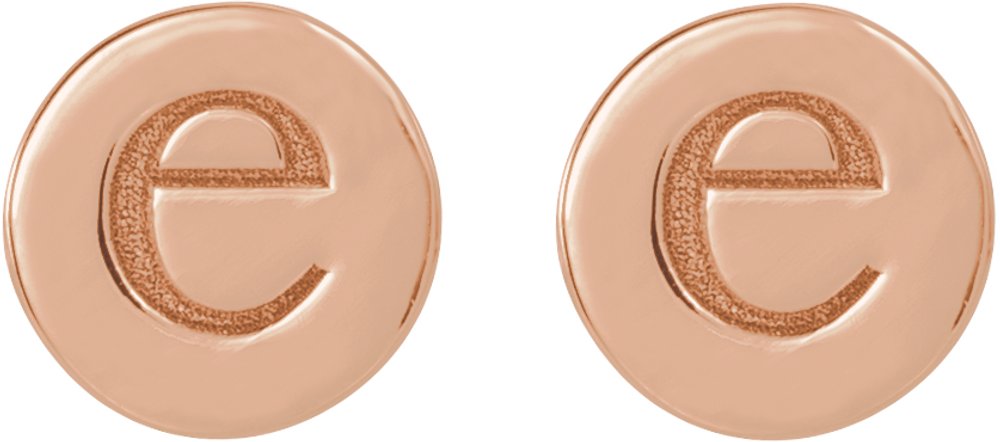 14K Rose 6.3 mm Engravable Disc Earrings