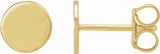 18K Yellow Gold 6.3 mm Engravable Disc Earrings