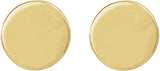 14K Yellow Gold 6.3 mm Engravable Disc Earrings