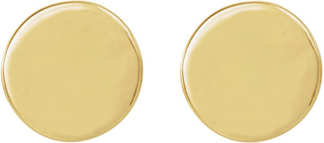 14K Yellow 6.3 mm Engravable Disc Earrings