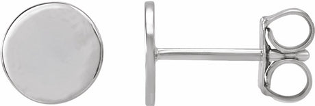 14K White Gold 6.3 mm Engravable Disc Earrings