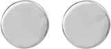 14K White 6.3 mm Engravable Disc Earrings