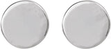 Sterling Silver 6.3 mm Engravable Disc Earrings