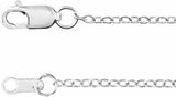 14K White Gold  1.3 mm Cable 24" Chain