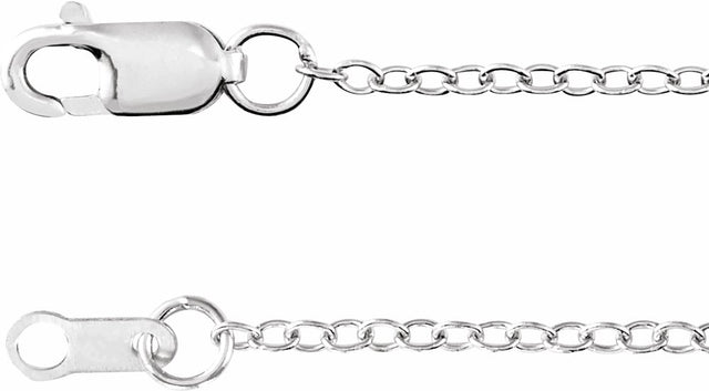 18K White Gold 1.3 mm Cable 18" Chain
