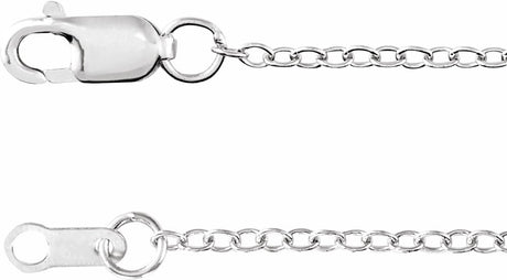14K White Gold  1.3 mm Cable 18" Chain
