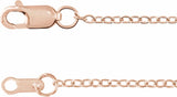 14K Rose  1.3 mm Cable 24" Chain