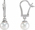 14K White Gold Cultured White Freshwater Pearl Earrings
