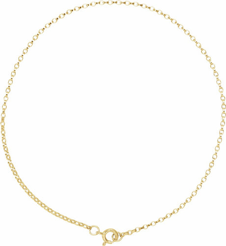14K Yellow Gold 1.1 mm Rolo 7" Chain