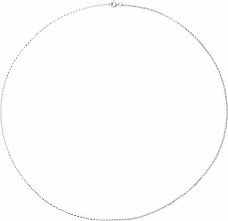14K White Gold 1.1 mm Rolo 24" Chain