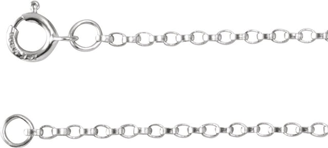 14K White Gold 1.1 mm Rolo 16" Chain