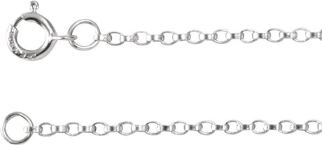 14K White Gold 1.1 mm Rolo 7" Chain