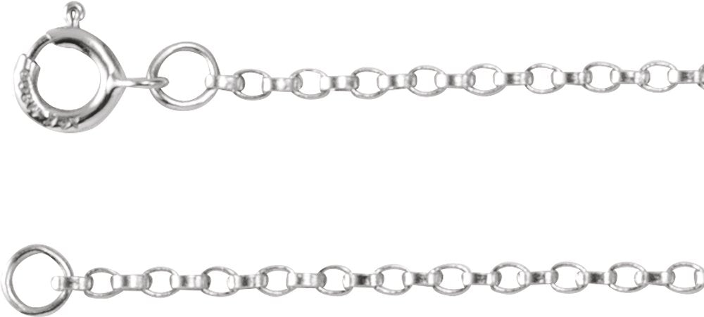 14K White Gold 1.1 mm Rolo 24" Chain