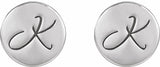 14K White Gold 10 mm Engravable Disc Earrings