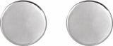 14K White Gold 10 mm Engravable Disc Earrings