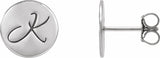 Sterling Silver 10 mm Engravable Disc Earrings