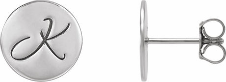 Sterling Silver 10 mm Engravable Disc Earrings