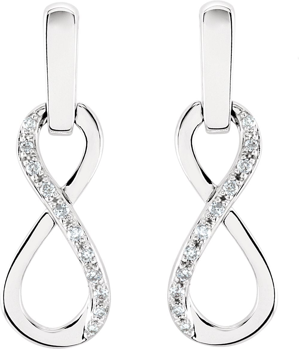 14K White 1/10 CTW Natural Diamond Infinity-Inspired Earrings