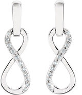 14K White 1/10 CTW Natural Diamond Infinity-Inspired Earrings