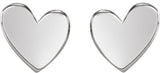 Sterling Silver 6 mm Asymmetrical Heart Earrings