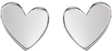 Sterling Silver 6 mm Asymmetrical Heart Earrings