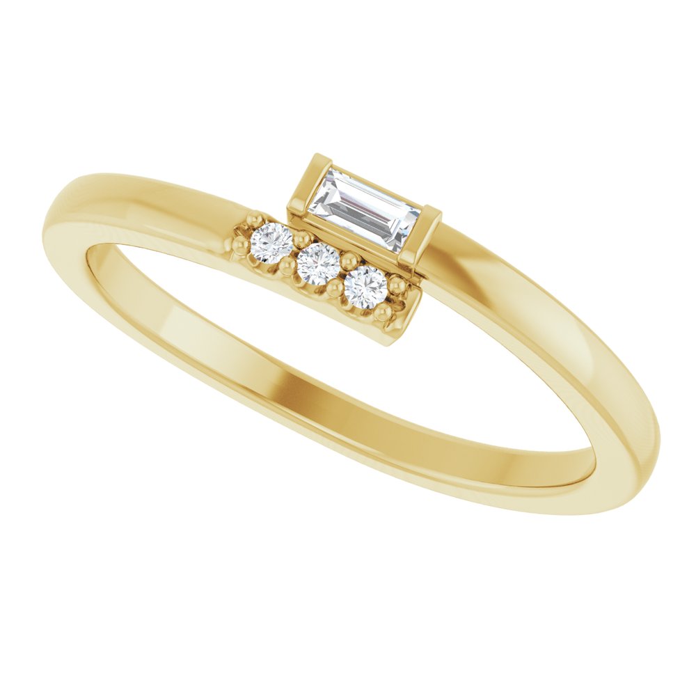 14K Yellow Gold .07 CTW Natural Diamond Stackable Ring