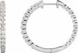 14K White 3 CTW Natural Diamond Inside-Outside Hinged 30 mm Hoop Earrings